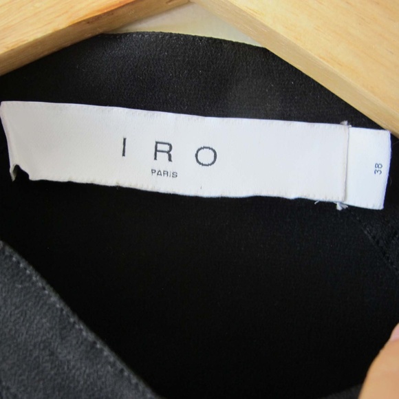 IRO Issa Silk Crepe Blouse Black 38 Minimalist Office Avant Garde Wide Sleeve - Picture 7 of 8
